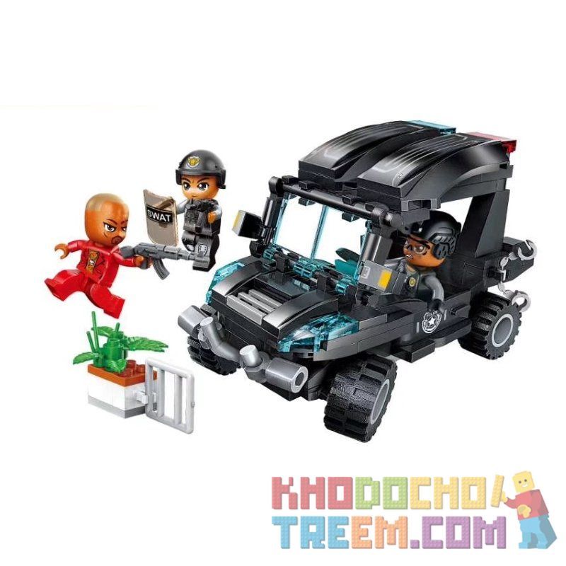 Enlighten 1926 Qman 1926 non  ĐỘI CẢNH SÁT ĐẶC NHIỆM bộ đồ chơi xếp lắp ráp ghép mô hình Police BATTLE FORCE 569 khối