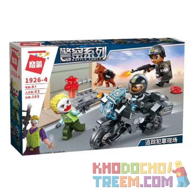 Enlighten 1926 Qman 1926 non  ĐỘI CẢNH SÁT ĐẶC NHIỆM bộ đồ chơi xếp lắp ráp ghép mô hình Police BATTLE FORCE 569 khối