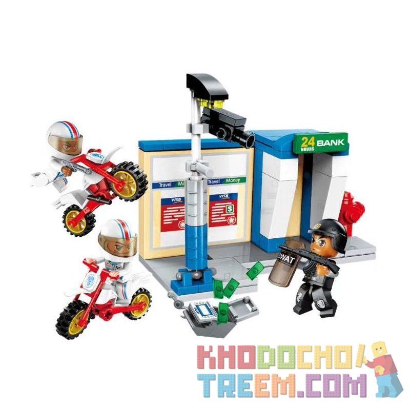 Enlighten 1926 Qman 1926 non  ĐỘI CẢNH SÁT ĐẶC NHIỆM bộ đồ chơi xếp lắp ráp ghép mô hình Police BATTLE FORCE 569 khối