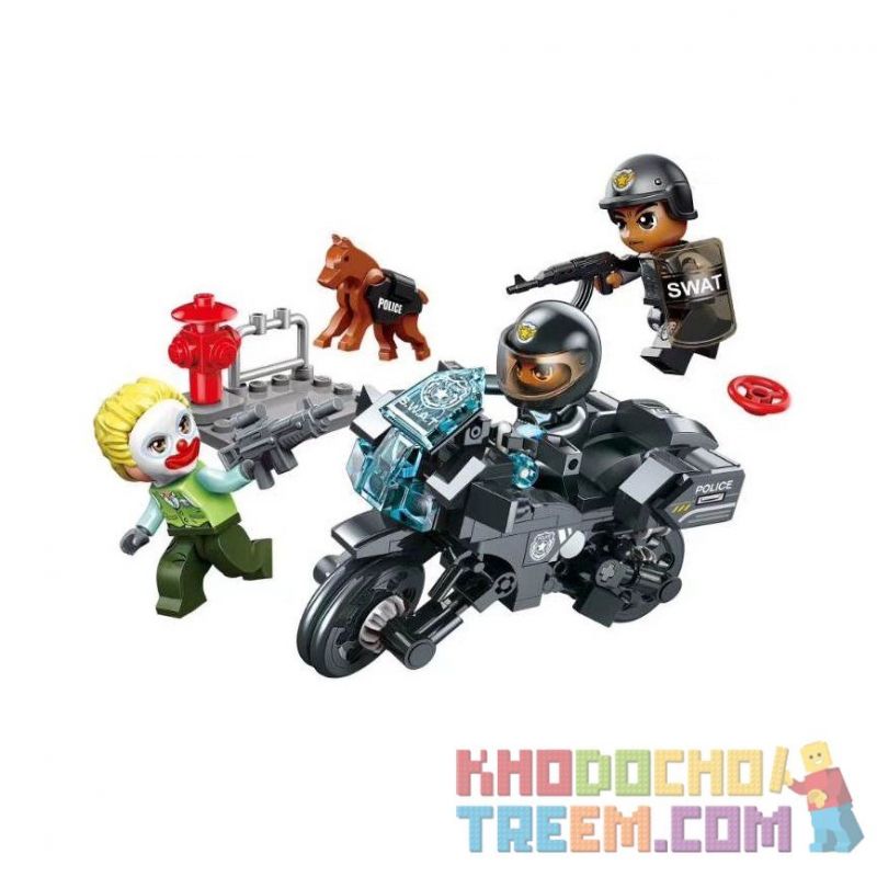 Enlighten 1926 Qman 1926 non  ĐỘI CẢNH SÁT ĐẶC NHIỆM bộ đồ chơi xếp lắp ráp ghép mô hình Police BATTLE FORCE 569 khối
