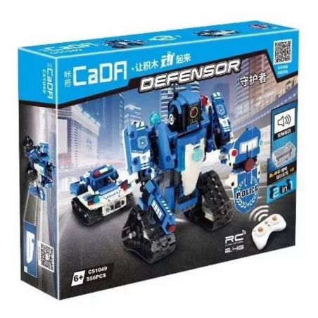 DOUBLEE CADA C51049 51049 non  ROBOT CẢNH SÁT bộ đồ chơi xếp lắp ráp ghép mô hình  DEFENSOR Kỹ Thuật Công Nghệ Cao Mô Hình Phương Tiện 556 khối
