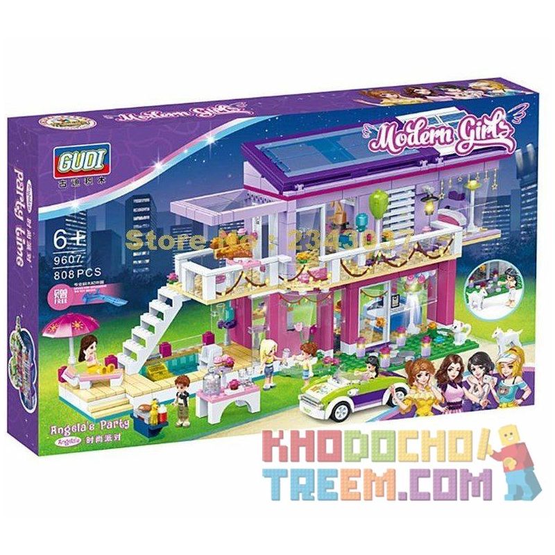 GUDI 9607 non  BỮA TIỆC CỦA ANGELA bộ đồ chơi xếp lắp ráp ghép mô hình Modern Girls MODERN GIRLS ANGELA'S PARTY Những Cô Gái Hiện Đại 808 khối