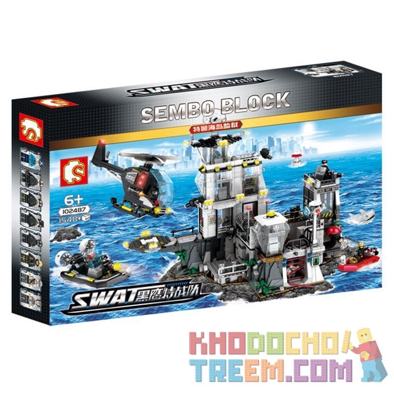 SEMBO 102487 non  NHÀ TÙ TRÊN ĐẢO bộ đồ chơi xếp lắp ráp ghép mô hình Swat Special Force Đặc Nhiệm 1548 khối SEMBO 102487 non  NHÀ TÙ TRÊN ĐẢO bộ đồ chơi xếp lắp ráp ghép mô hình Swat Special Force Đặc Nhiệm 1548 khối