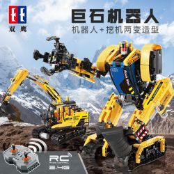 CADA C51026 51026 non  ROBOT BIẾN HÌNH MÁY XÚC ĐIỀU KHIỂN TỪ XA bộ đồ chơi xếp lắp ráp ghép mô hình  ROCK MAN Kỹ Thuật Công Nghệ Cao Mô Hình Phương Tiện 930 khối