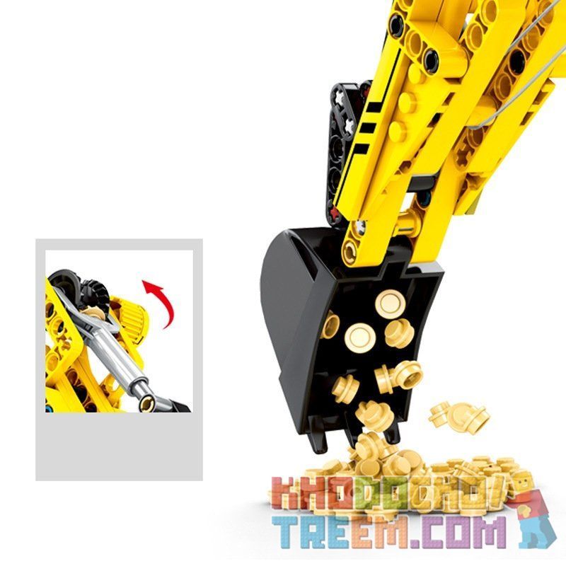 SEMBO 701802 non  MÁY XÚC bộ đồ chơi xếp lắp ráp ghép mô hình  TECHINQUE Kỹ Thuật Công Nghệ Cao Mô Hình Phương Tiện 841 khối