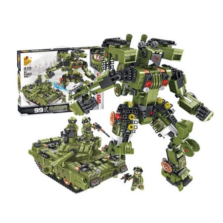 PanlosBrick 621021 Panlos Brick 621021 non  ROBOT BIẾN HÌNH XE TĂNG bộ đồ chơi xếp lắp ráp ghép mô hình Transformers SUPER DEFORMATION TYPE 99 MAIN BATTLE TANK Robot Đại Chiến Người Máy Biến Hình 830 khối