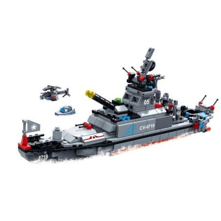 GUDI 8719 non  SIÊU HẠM ĐỘI 8 TÀU CHIẾN bộ đồ chơi xếp lắp ráp ghép mô hình Military Army SUPER SENTAI Quân Sự Bộ Đội 689 khối
