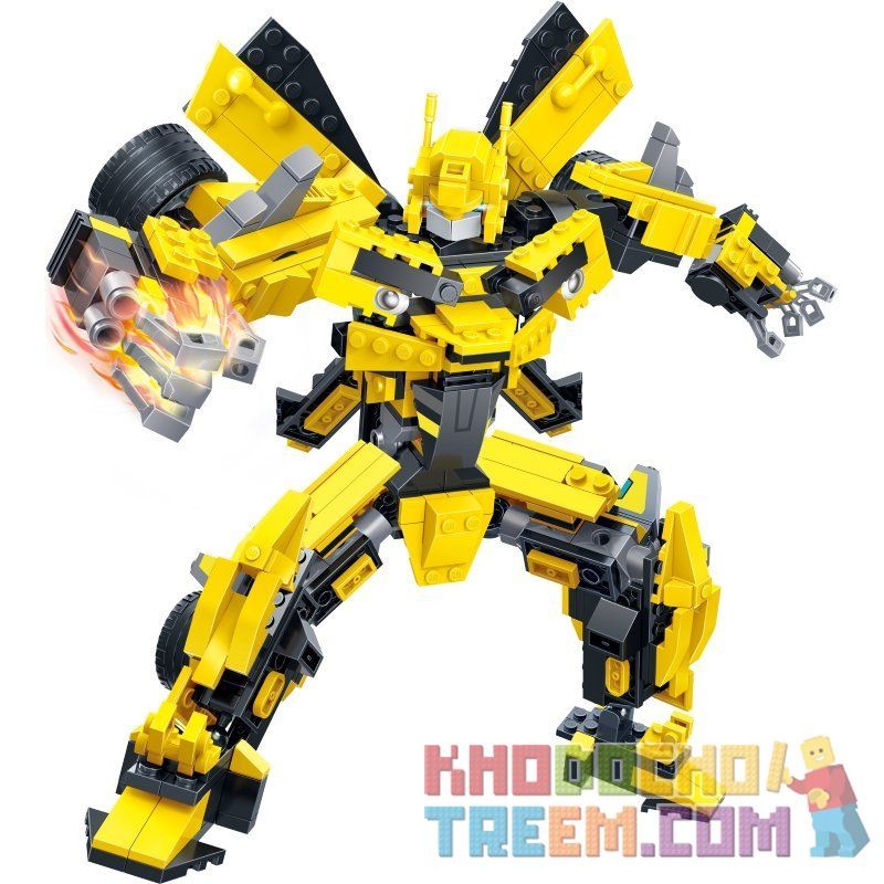 GUDI 8715 QIZHILE 31014 non  ROBOT BIẾN HÌNH BUMBLEBEE BẢN NÂNG CẤP bộ đồ chơi xếp lắp ráp ghép mô hình Transformers TRANSFORM SERIES Robot Đại Chiến Người Máy Biến Hình 584 khối