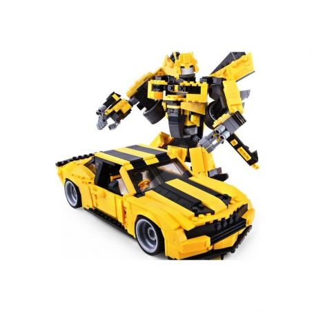 GUDI 8715 QIZHILE 31014 non  ROBOT BIẾN HÌNH BUMBLEBEE BẢN NÂNG CẤP bộ đồ chơi xếp lắp ráp ghép mô hình Transformers TRANSFORM SERIES Robot Đại Chiến Người Máy Biến Hình 584 khối