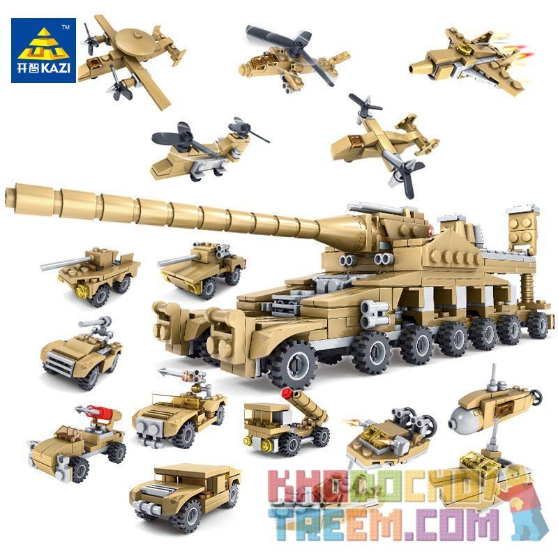 Kazi KY84031 84031 non  CUỘC CHIẾN CHẤN ĐỘNG KHẨU SIÊU PHÁO VÀ 16 VŨ KHÍ MẠNH MẼ bộ đồ chơi xếp lắp ráp ghép mô hình Military Army THUNDER FIRE Quân Sự Bộ Đội 544 khối