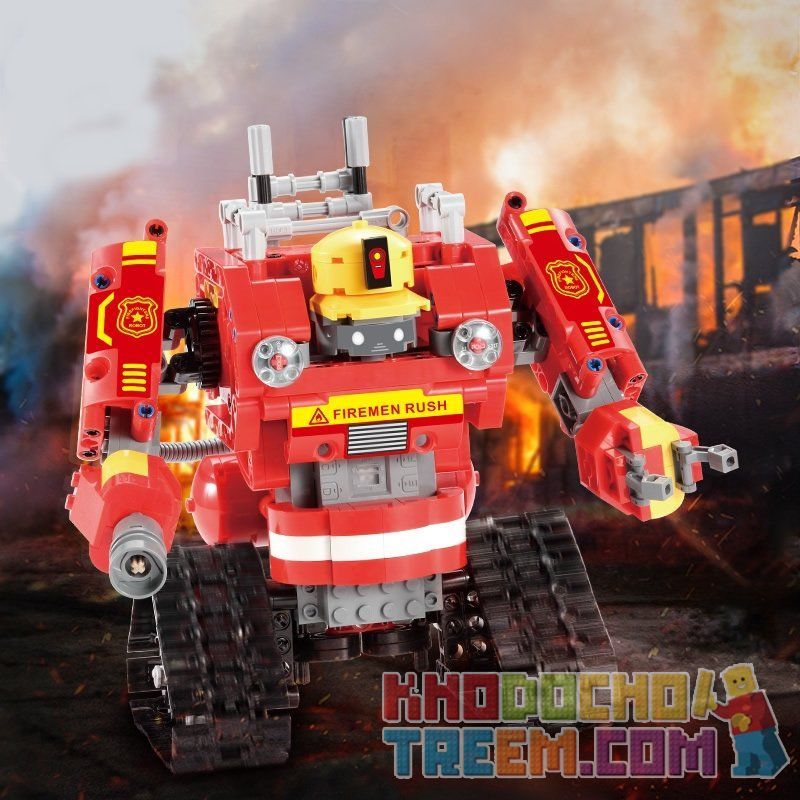 DOUBLEE CADA C51048 51048 non  ROBOT CỨU HỎA bộ đồ chơi xếp lắp ráp ghép mô hình  DREADNAUGHT Kỹ Thuật Công Nghệ Cao Mô Hình Phương Tiện 527 khối