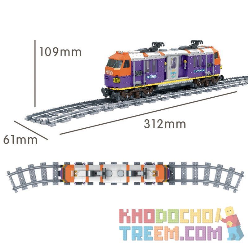 Winner 5088 non  TÀU ĐIỆN CHỞ KHÁCH bộ đồ chơi xếp lắp ráp ghép mô hình Trains Tàu Hỏa 526 khối