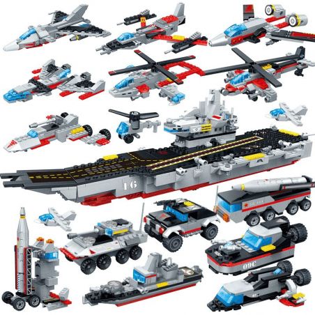 GUDI 8709 non  TÀU SÂN BAY bộ đồ chơi xếp lắp ráp ghép mô hình Military Army SUPER SENTAI Quân Sự Bộ Đội 659 khối