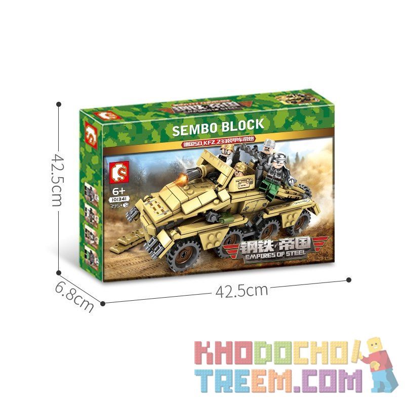 SEMBO 101341 non  XE BỌC THÉP CHIẾN ĐẤU bộ đồ chơi xếp lắp ráp ghép mô hình Empires Of Steel Đế Chế Thép 395 khối