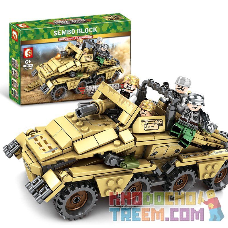 SEMBO 101341 non  XE BỌC THÉP CHIẾN ĐẤU bộ đồ chơi xếp lắp ráp ghép mô hình Empires Of Steel Đế Chế Thép 395 khối