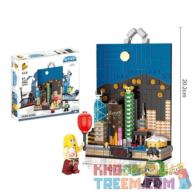 PanlosBrick 656004 Panlos Brick 656004 non  HONG KONG VỀ ĐÊM bộ đồ chơi xếp lắp ráp ghép mô hình City HONGKONG Thành Phố 382 khối