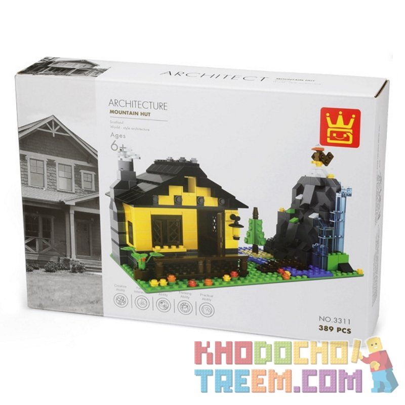 WANGE 3311 non  NGÔI NHÀ TRÊN NÚI bộ đồ chơi xếp lắp ráp ghép mô hình City MOUNTAIN HUT Thành Phố 389 khối WANGE 3311 non  NGÔI NHÀ TRÊN NÚI bộ đồ chơi xếp lắp ráp ghép mô hình City MOUNTAIN HUT Thành Phố 389 khối
