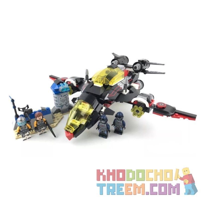 Enlighten 2716 Qman 2716 non  MÁY BAY NÉM BOM TIA CHỚP ĐEN bộ đồ chơi xếp lắp ráp ghép mô hình The High-Tech Era Kỷ Nguyên Công Nghệ Cao 381 khối