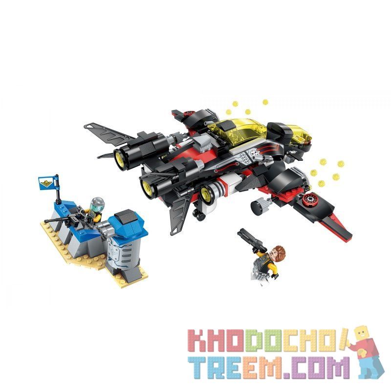 Enlighten 2716 Qman 2716 non  MÁY BAY NÉM BOM TIA CHỚP ĐEN bộ đồ chơi xếp lắp ráp ghép mô hình The High-Tech Era Kỷ Nguyên Công Nghệ Cao 381 khối