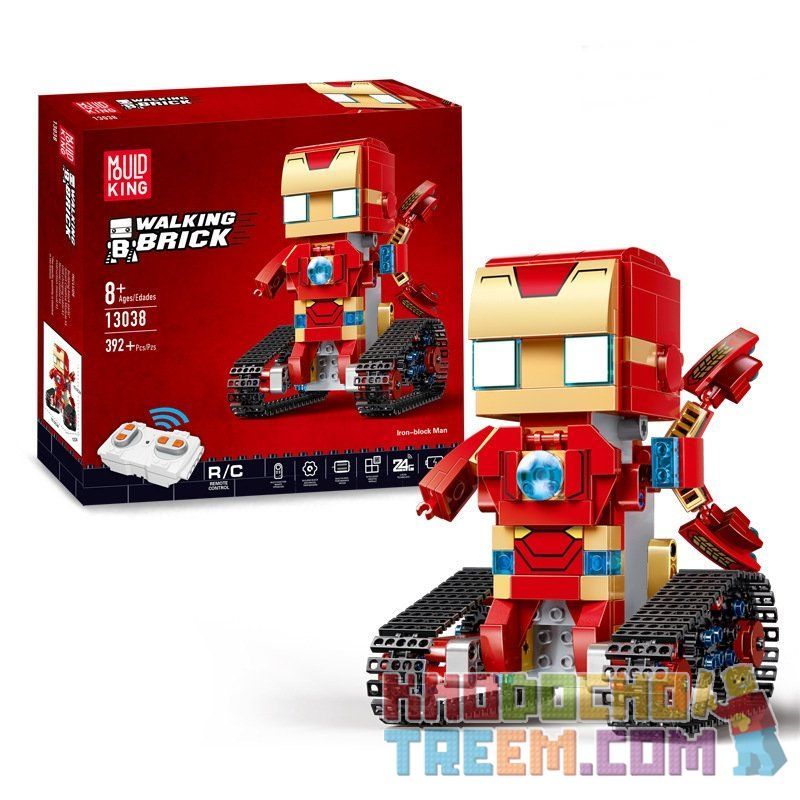 MOULDKING 13038 Xếp hình kiểu Lego WALKING BRICK Walking Brick Iron-block Man Square Head Cute Treasure Iron Man Người Sắt 388 khối điều khiển từ xa MOULDKING 13038 Xếp hình kiểu Lego WALKING BRICK Walking Brick Iron-block Man Square Head Cute Treasure Iron Man Người Sắt 388 khối điều khiển từ xa