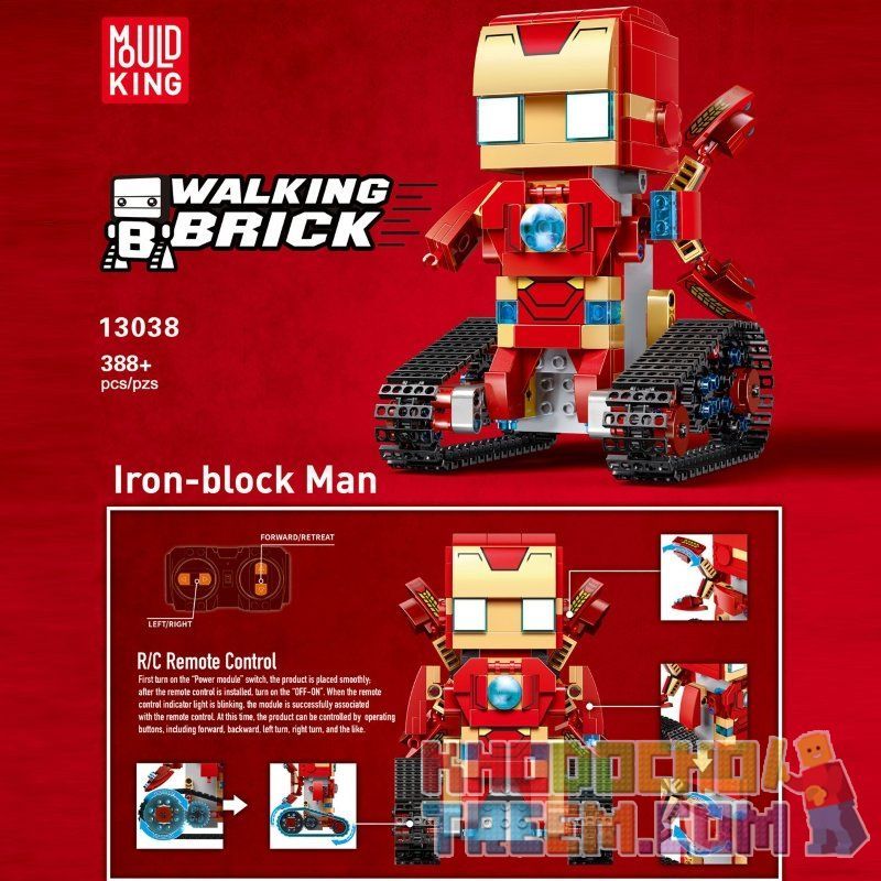 MouldKing 13038 Mould King 13038 non  NGƯỜI SẮT bộ đồ chơi xếp lắp ráp ghép mô hình Walking Brick WALKING BRICK IRON-BLOCK MAN Búp Bê Biết Đi 388 khối