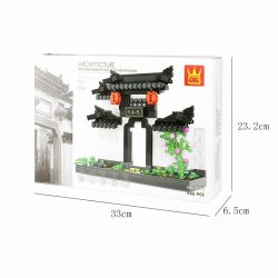 WANGE 3314 non  KIẾN TRÚC HUI PIE - VÒM bộ đồ chơi xếp lắp ráp ghép mô hình Creator THE ARCHWAY OF HUI-STYLE ARCHITECTURE Sáng Tạo 381 khối