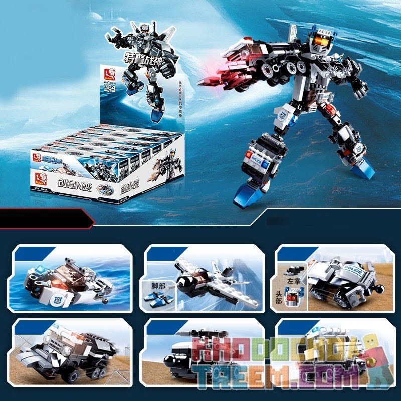 SLUBAN M38-B0635 B0635 0635 M38B0635 38-B0635 non  SWAT GOD OF WAR 6 TRONG 1 bộ đồ chơi xếp lắp ráp ghép mô hình Transformers Robot Đại Chiến Người Máy Biến Hình 384 khối