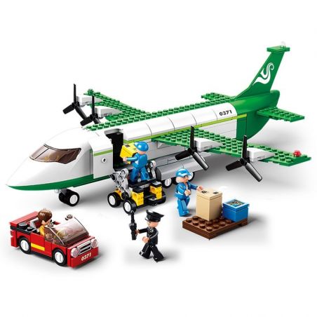 SLUBAN M38-B0371 B0371 0371 M38B0371 38-B0371 non  MÁY BAY CHỞ HÀNG bộ đồ chơi xếp lắp ráp ghép mô hình City AVIATION Thành Phố 383 khối