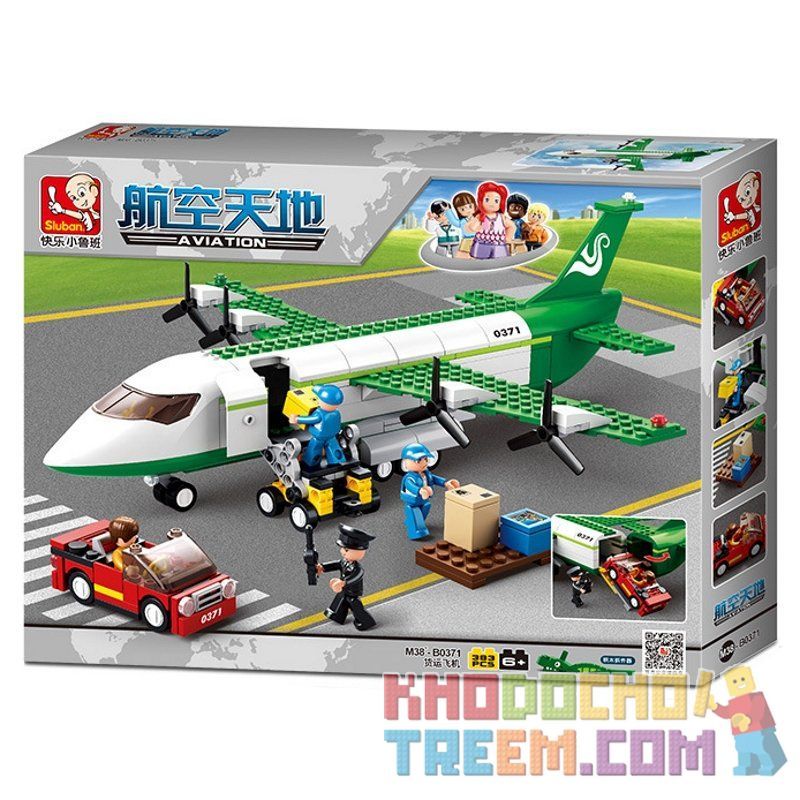 SLUBAN M38-B0371 B0371 0371 M38B0371 38-B0371 non  MÁY BAY CHỞ HÀNG bộ đồ chơi xếp lắp ráp ghép mô hình City AVIATION Thành Phố 383 khối