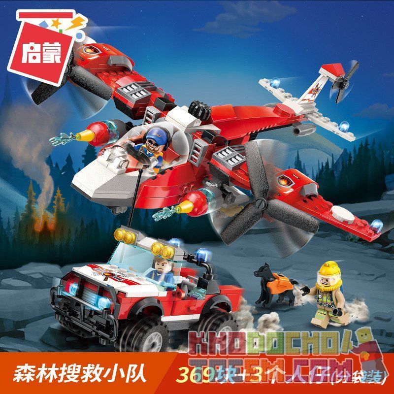 Enlighten 2805 Qman 2805 non  ĐỘI TÌM KIẾM CỨU NẠN RỪNG bộ đồ chơi xếp lắp ráp ghép mô hình Fire Rescure FIRERESCUE Cứu Hỏa 369 khối