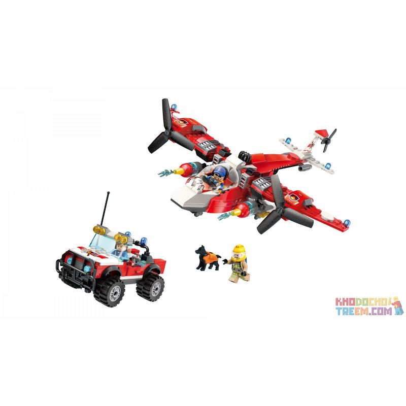 Enlighten 2805 Qman 2805 non  ĐỘI TÌM KIẾM CỨU NẠN RỪNG bộ đồ chơi xếp lắp ráp ghép mô hình Fire Rescure FIRERESCUE Cứu Hỏa 369 khối