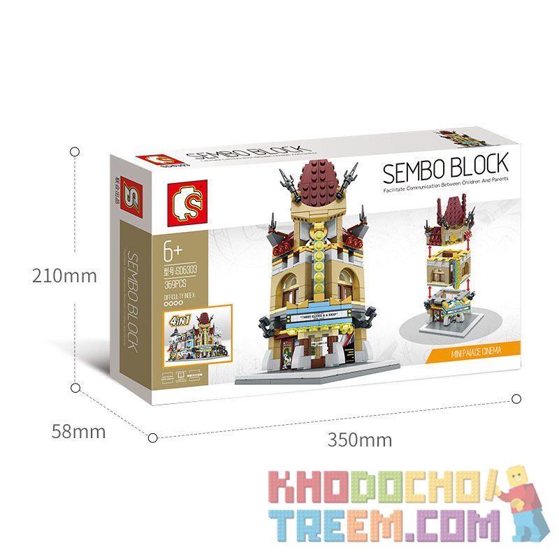 SEMBO WEKKI VIGGI SD6303 6303 non  RẠP CHIẾU PHIM CUNG ĐIỆN bộ đồ chơi xếp lắp ráp ghép mô hình Creator SEMBO BLOCK Sáng Tạo 369 khối SEMBO WEKKI VIGGI SD6303 6303 non  RẠP CHIẾU PHIM CUNG ĐIỆN bộ đồ chơi xếp lắp ráp ghép mô hình Creator SEMBO BLOCK Sáng Tạo 369 khối