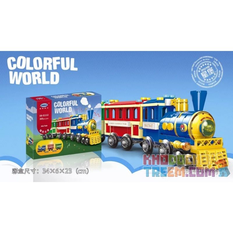 XINGBAO XB-01112 01112 XB01112 non  TÀU THAM QUAN bộ đồ chơi xếp lắp ráp ghép mô hình Colorful World COLORFUL WORLD MINI TRAIN Thế Giới Sắc Màu 369 khối
