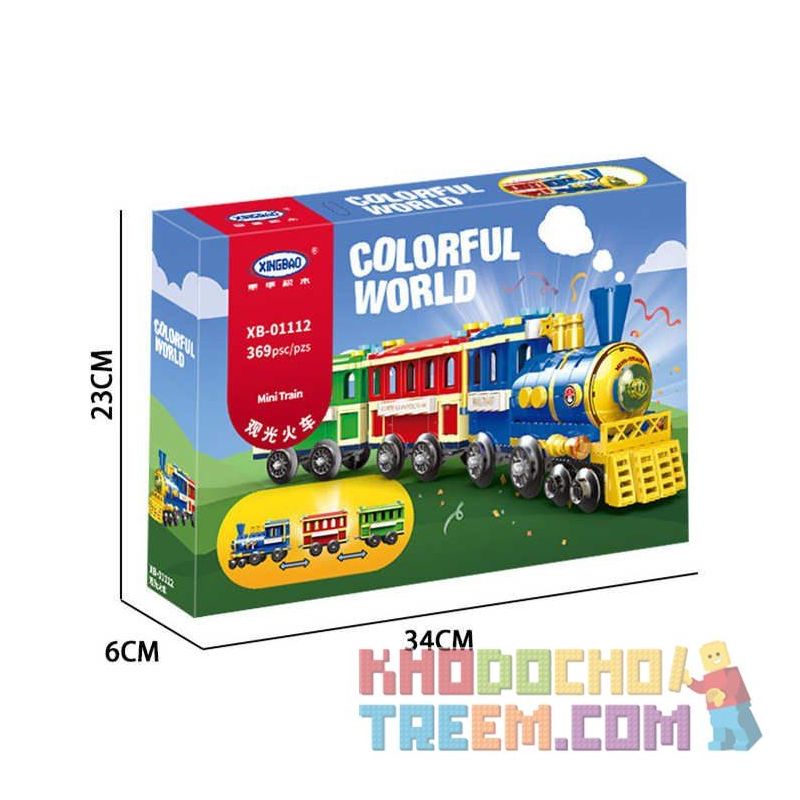 XINGBAO XB-01112 01112 XB01112 non  TÀU THAM QUAN bộ đồ chơi xếp lắp ráp ghép mô hình Colorful World COLORFUL WORLD MINI TRAIN Thế Giới Sắc Màu 369 khối