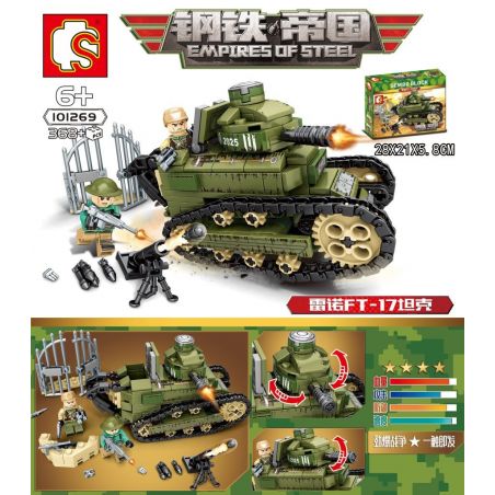 SEMBO 101269 non  XE TĂNG CHIẾN ĐẤU bộ đồ chơi xếp lắp ráp ghép mô hình Empires Of Steel Đế Chế Thép 368 khối