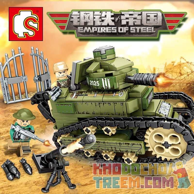 SEMBO 101269 non  XE TĂNG CHIẾN ĐẤU bộ đồ chơi xếp lắp ráp ghép mô hình Empires Of Steel Đế Chế Thép 368 khối
