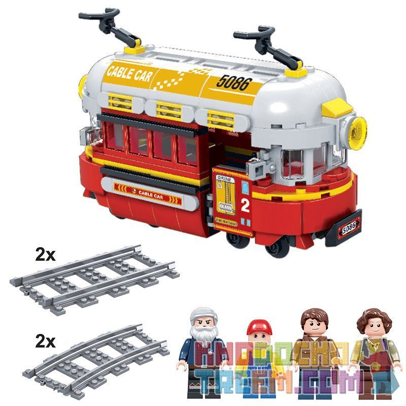 Winner 5086 non  TÀU DING DING bộ đồ chơi xếp lắp ráp ghép mô hình Trains Tàu Hỏa 361 khối