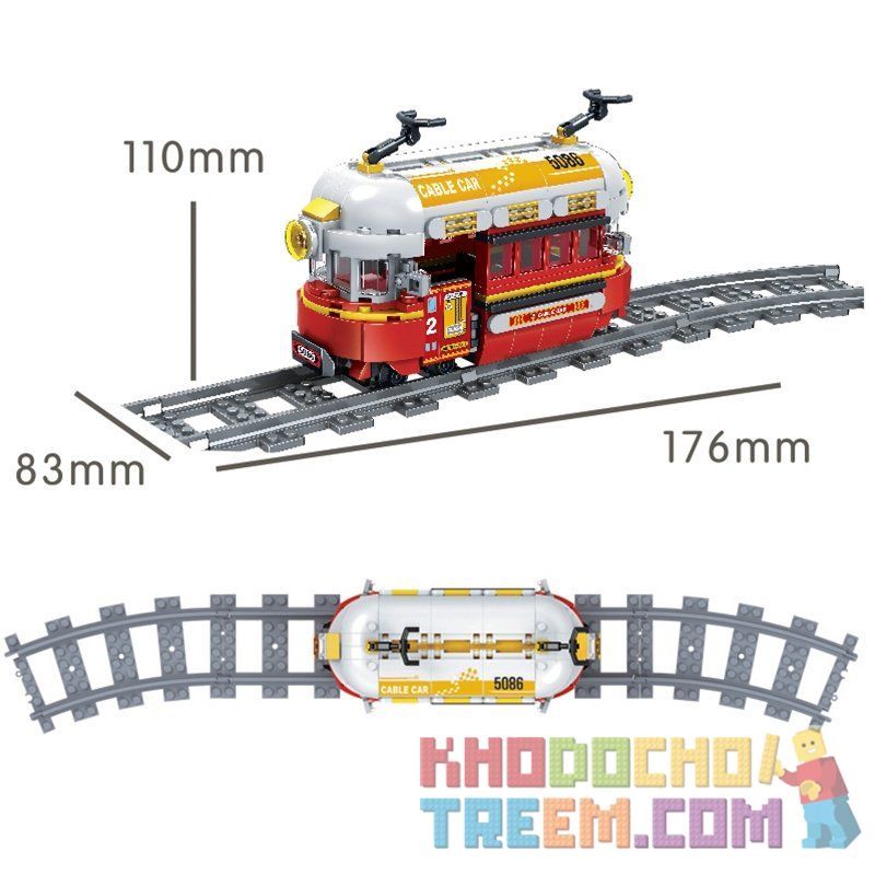 Winner 5086 non  TÀU DING DING bộ đồ chơi xếp lắp ráp ghép mô hình Trains Tàu Hỏa 361 khối