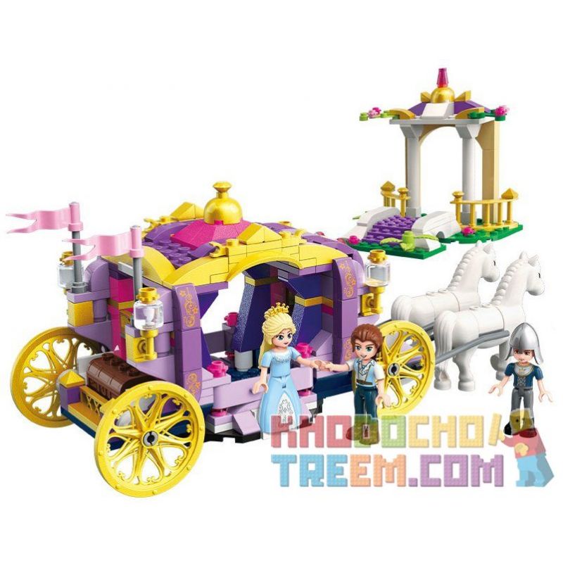 Enlighten 2605 Qman 2605 non  VIOLET ROYAL CAR. bộ đồ chơi xếp lắp ráp ghép mô hình Prinecess Leah PRINECESS LEAH VIOLET CARRIAGE Công Chúa Leah 358 khối