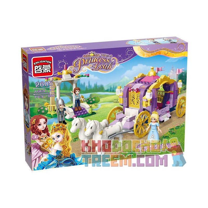 Enlighten 2605 Qman 2605 non  VIOLET ROYAL CAR. bộ đồ chơi xếp lắp ráp ghép mô hình Prinecess Leah PRINECESS LEAH VIOLET CARRIAGE Công Chúa Leah 358 khối
