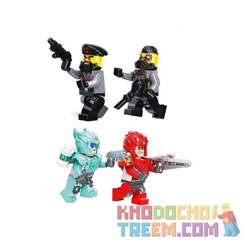 Enlighten 3403 Qman 3403 non  Ô TÔ VÀ MÁY BAY PHẢN LỰC bộ đồ chơi xếp lắp ráp ghép mô hình Power Squad Biệt Đội Siêu Đẳng 356 khối