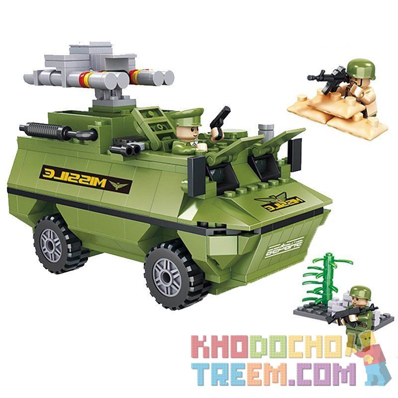 HSANHE 6458 Xếp hình kiểu Lego CLASSIC Anti-Aircraft Missile Vehicle Phương Tiện Tên Lửa Phòng Không 355 khối