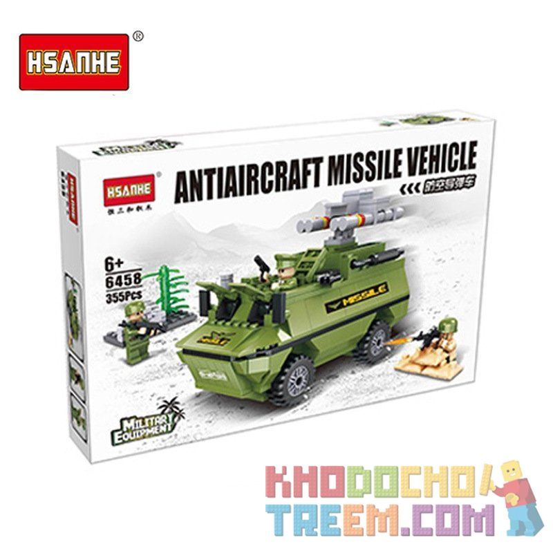 HSANHE 6458 Xếp hình kiểu  CLASSIC Anti-Aircraft Missile Vehicle Phương Tiện Tên Lửa Phòng Không 355 khối