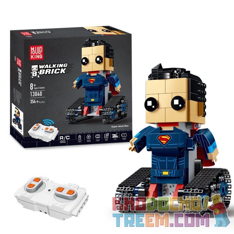 MouldKing 13040 Mould King 13040 non  SIÊU NHÂN ĐẦU VUÔNG bộ đồ chơi xếp lắp ráp ghép mô hình Walking Brick WALKING BRICK SUPER-BLOCK MAN Búp Bê Biết Đi 354 khối