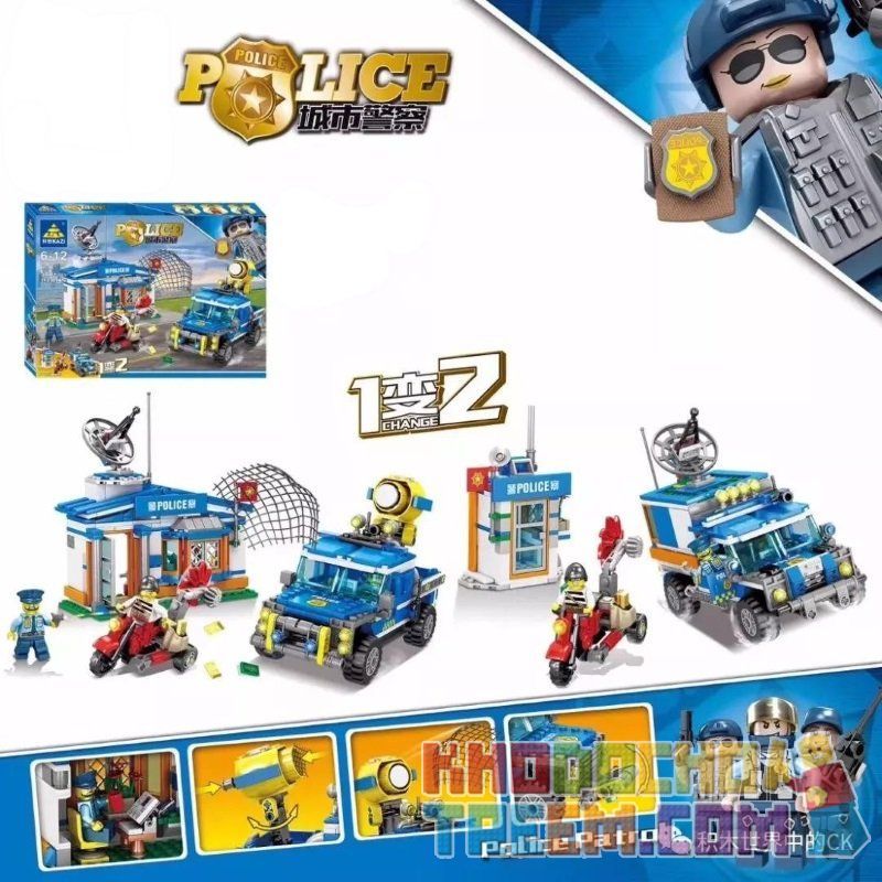 Kazi KY67257 67257 non  CẢNH SÁT THÀNH PHỐ TRUY ĐUỔI bộ đồ chơi xếp lắp ráp ghép mô hình Police 580 khối