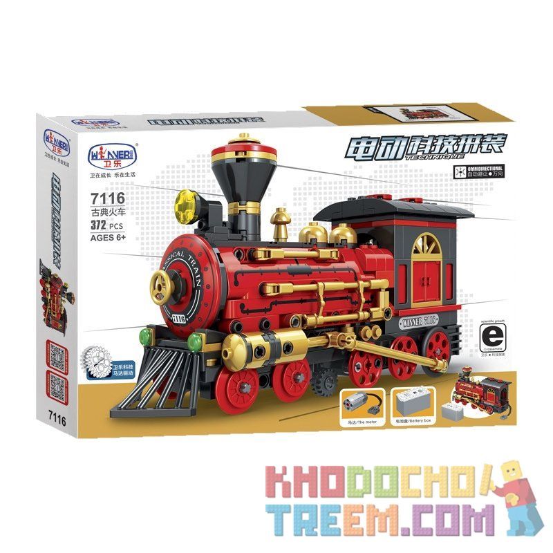 Winner 7116 non  TÀU CỔ ĐIỂN bộ đồ chơi xếp lắp ráp ghép mô hình  Kỹ Thuật Công Nghệ Cao Mô Hình Phương Tiện 372 khối