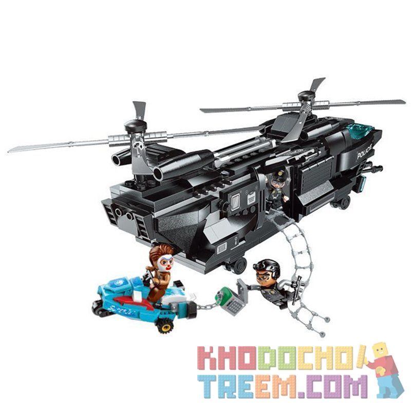 Enlighten 1928 Qman 1928 KEEPPLEY 1928 Xếp hình kiểu Lego POLICE Battle Force máy bay trực thăng chiến đấu 473 khối Enlighten 1928 Qman 1928 KEEPPLEY 1928 Xếp hình kiểu Lego POLICE Battle Force máy bay trực thăng chiến đấu 473 khối