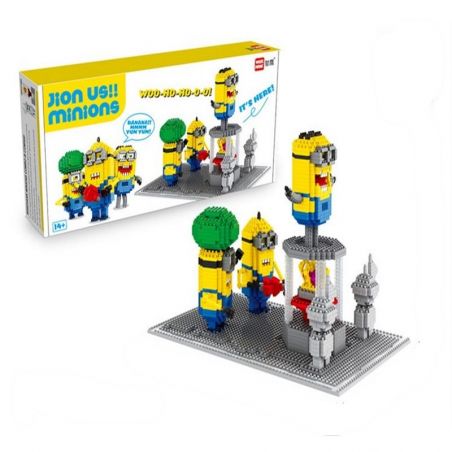 WISE HAWK 2357 Xếp hình kiểu Nanoblock MINIONS THE RISE OF GRU Minion's Crown Vương Miện Minion 1600 khối