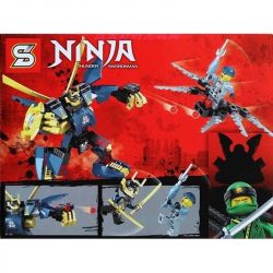 SHENG YUAN SY 976 SY976 SY976A 976A SY976B 976B Xếp hình kiểu THE LEGO NINJAGO MOVIE Ninja Thunder Swordsman Evil Car Wheel, Holy Fighting Armor Xe Máy Chém Và Người Máy Ninja gồm 4 hộp nhỏ 389 khối