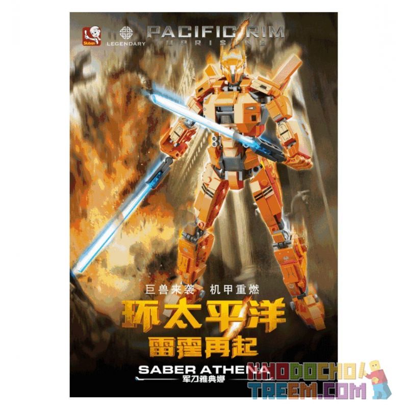 SLUBAN M38-B0726B B0726B 0726B M38B0726B 38-B0726B non  NGƯỜI MÁY KHỔNG LỒ bộ đồ chơi xếp lắp ráp ghép mô hình Pacific Rim PACIFIC RIM SABER ATHENA Siêu Đại Chiến 377 khối